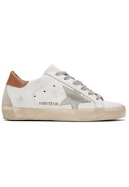 Golden Goose White & Brown Super-Star Sneakers