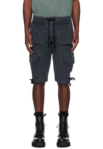 Greg Lauren Black Army Jacket Shorts