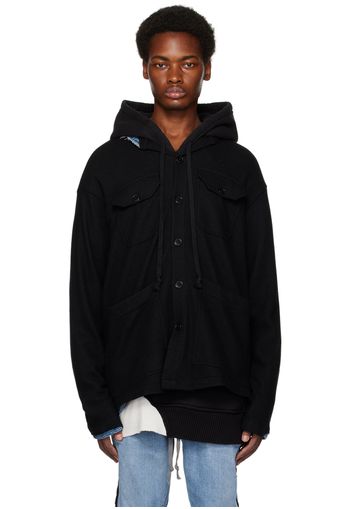 Greg Lauren Black Denim Edge Boxy Jacket