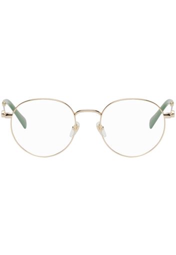 Gucci Gold Mini Running Round Metal Glasses