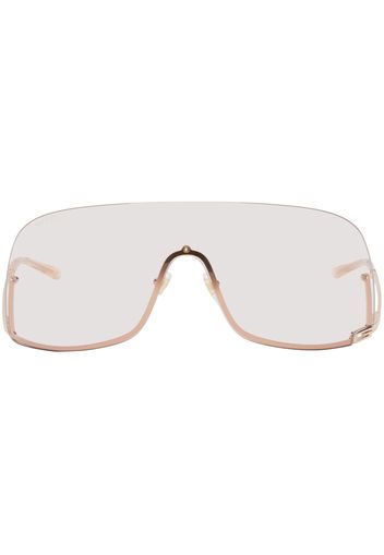 Gucci Gold Mask-Shaped Sunglasses