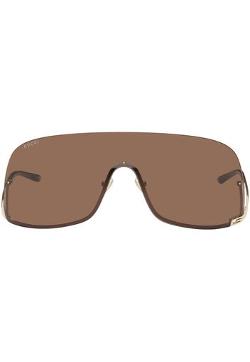 Gucci Gold Mask-Shaped Sunglasses