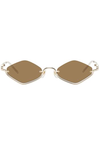 Gucci Gold Geometric Sunglasses