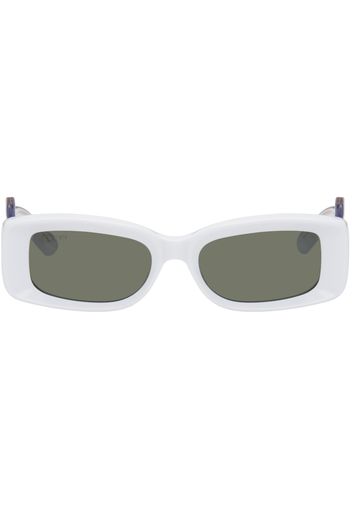 Gucci White Rectangular Sunglasses