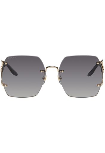 Gucci Gold Geometric Sunglasses