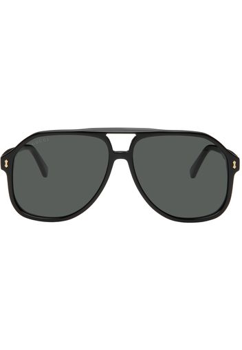 Gucci Black Pilot Navigator Sunglasses