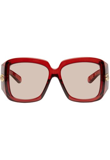 Gucci Burgundy Oversize Square Sunglasses