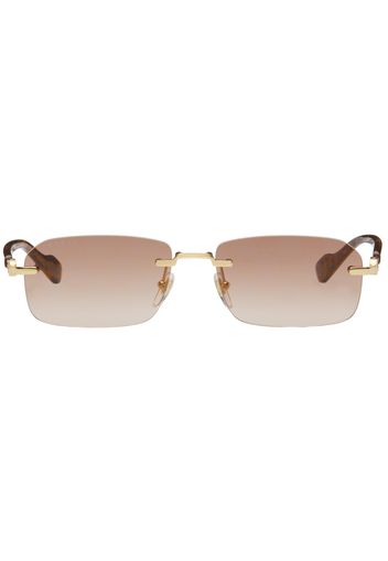 Gucci Gold Rectangular Sunglasses