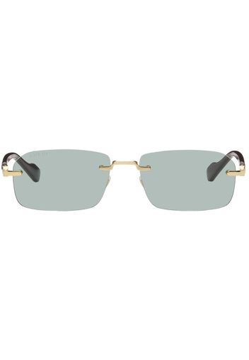 Gucci Gold Rectangular Sunglasses