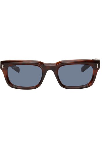 Gucci Brown Rectangular Frame Sunglasses