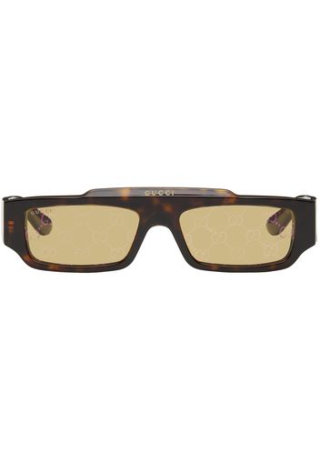 Gucci Brown Rectangular Sunglasses