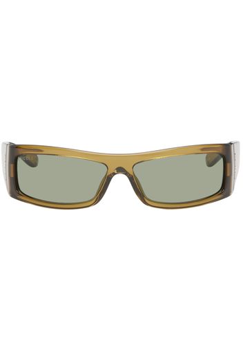 Gucci Brown Rectangular Sunglasses