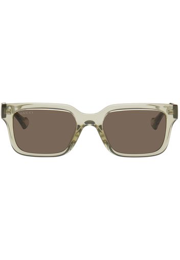 Gucci Green Rectangular Frame Sunglasses