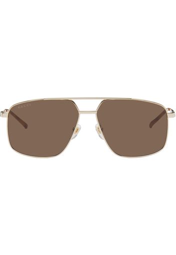 Gucci Gold Navigator Frame Sunglasses