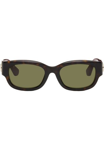 Gucci Brown Specialized Fit Oval Sunglasses