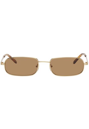 Gucci Gold Rectangular Sunglasses