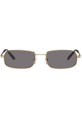 Gucci Gold Rectangular Frame Sunglasses