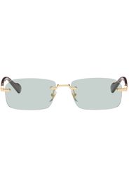 Gucci Gold & Burgundy Rimless Sunglasses