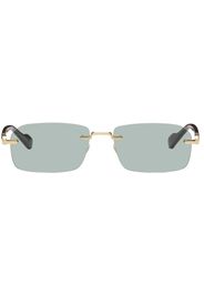 Gucci Gold Rectangular Sunglasses