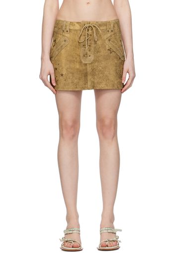 GUESS USA Tan Printed Miniskirt