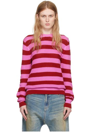 Guest in Residence Pink & Red Net Stripe Sweater