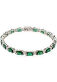 Hatton Labs Silver & Green Emerald Cut Tennis Bracelet