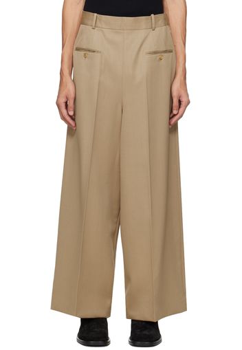 Hed Mayner Beige Creased Trousers