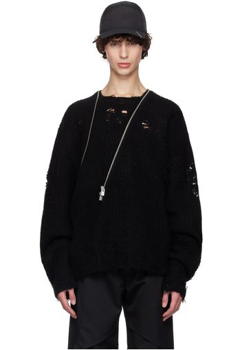 HELIOT EMIL Black Distressed Sweater