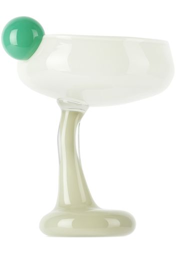 Helle Mardahl Green & Off-White Bon Bon With A Twist Cocktail Glass