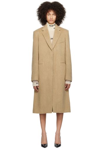 Helmut Lang Tan Notched Lapel Coat