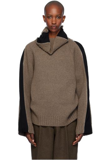 Helmut Lang Taupe Suitcase Turtleneck