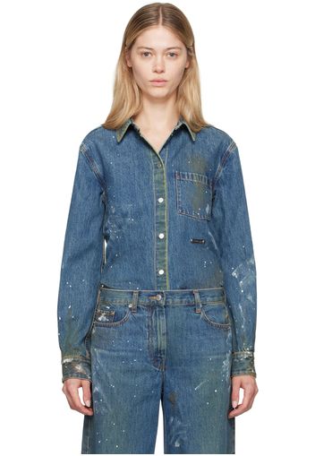 Helmut Lang Indigo Painted Denim Shirt