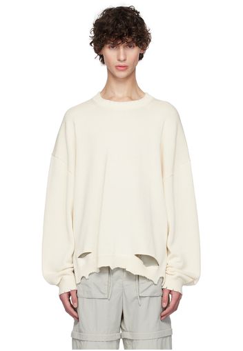 Helmut Lang Off-White Distressed Sweater