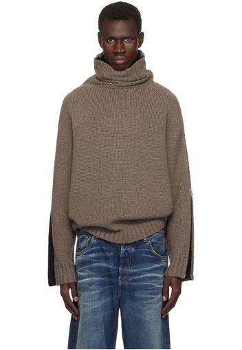 Helmut Lang Taupe Suitcase Turtleneck