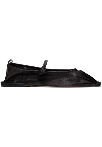 HEREU Black Dansa Supple Shiny Ballerina Flats