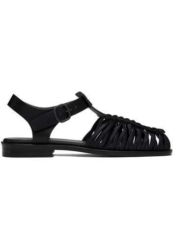 HEREU Black Alaro T-Bar Sandals