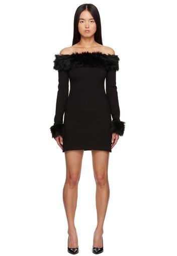 Heron Preston Black Off-The-Shoulder Minidress