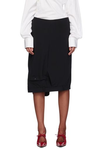 HODAKOVA Black Upside Down Trouser Midi Skirt