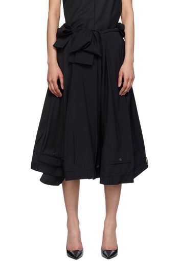 HODAKOVA Black Upside Down Bow Midi Skirt