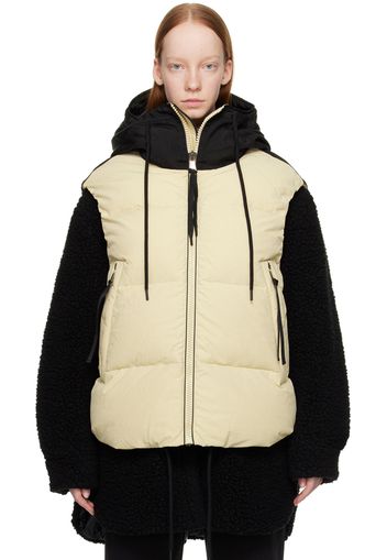 HOLDEN Beige & Black Hooded Down Vest