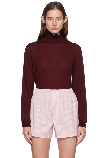 HommeGirls Burgundy Merino Wool Turtleneck