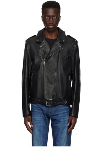 Hugo Black Zip Leather Jacket