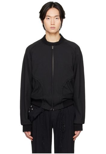 Hyein Seo Black Reversible Bomber Jacket