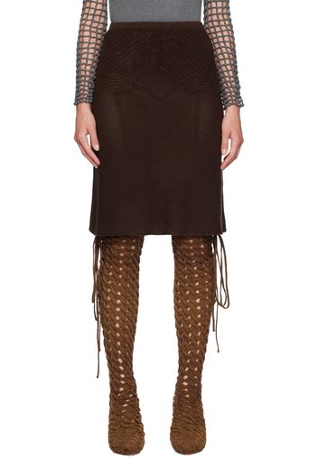 Isa Boulder Brown Sweetheart Midi Skirt