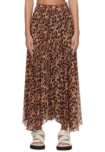 Isabel Marant Etoile Brown & Purple Veronique Maxi Skirt