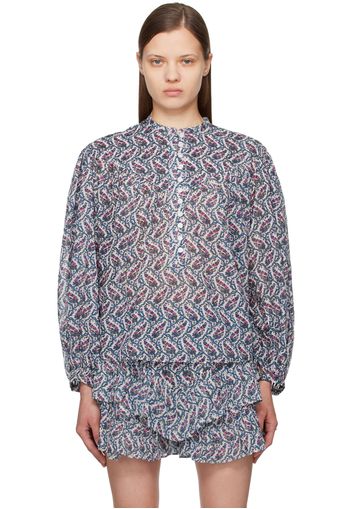 Isabel Marant Etoile Off-White & Blue Salika Shirt