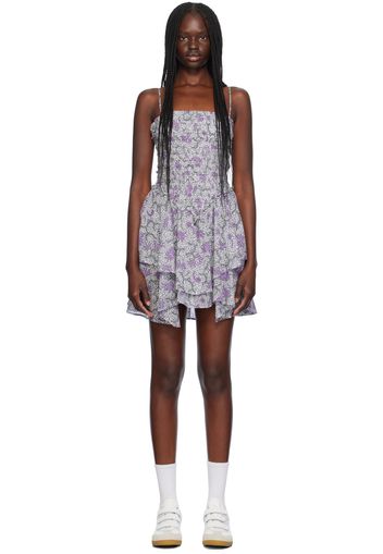 Isabel Marant Etoile Off-White & Purple Anka Minidress