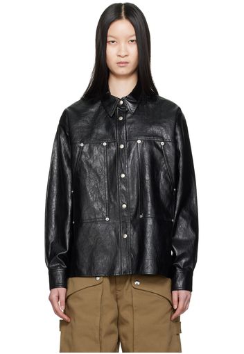 Isabel Marant Etoile Black Abelia Faux-Leather Shirt