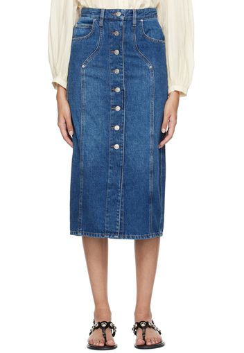 Isabel Marant Etoile Blue Vandy Denim Midi Skirt