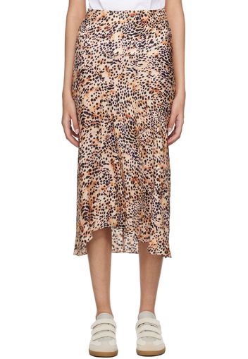 Isabel Marant Beige & Black Lisanne Midi Skirt